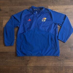 adidas Men's Kansas Jayhawks Royal Blue Training Quarter-Zip Pullover Jacket L